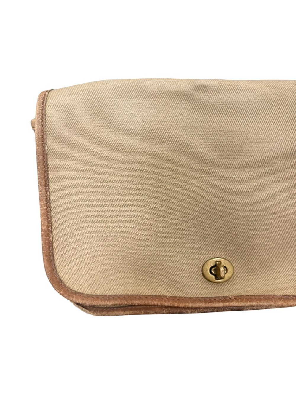 RARE Vintage Coach 70s Convertible Clutch Twill NYC Creed Leather Trim Used - Picture 2 of 16